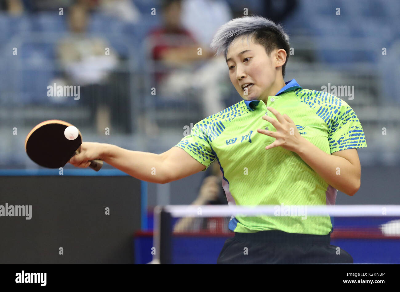 Tianjin. 1st Sep, 2017. Fan Siqi of Sichuan competes during the women's table  tennis team final against Heilongjiang at 13th Chinese National Games in  north China's Tianjin Municipality, Sept. 1, 2017. Sichuan