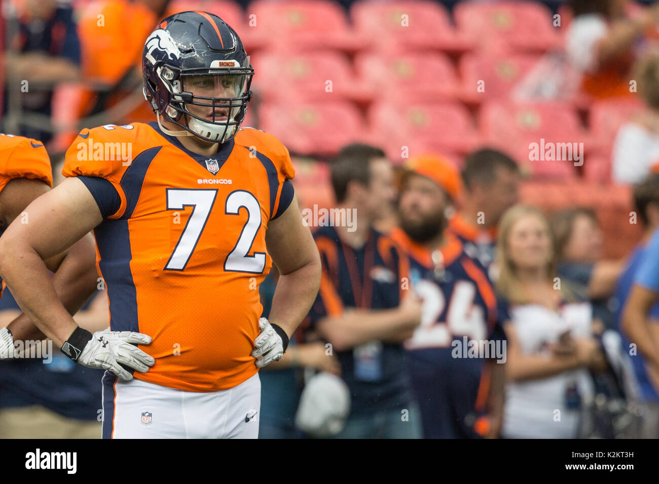 Denver Broncos offensive tackle Garett Bolles (72) celebrates win against  the New York Jets during an NFL football game Sunday, Sept. 26, 2021, in  Denver. (AP Photo/Jack Dempsey Stock Photo - Alamy