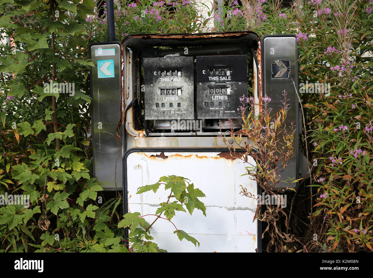 Abandoned fuel pumps in rural Scotland UK Credit: AllanMilligan/Alamy Stock Photo