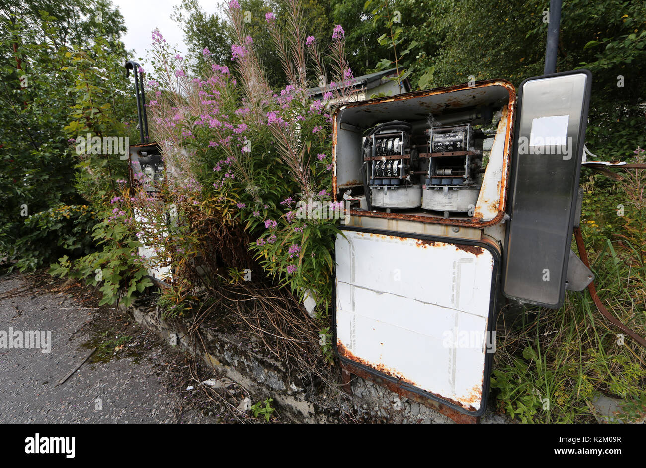 Abandoned fuel pumps in rural Scotland UK Credit: AllanMilligan/Alamy Stock Photo