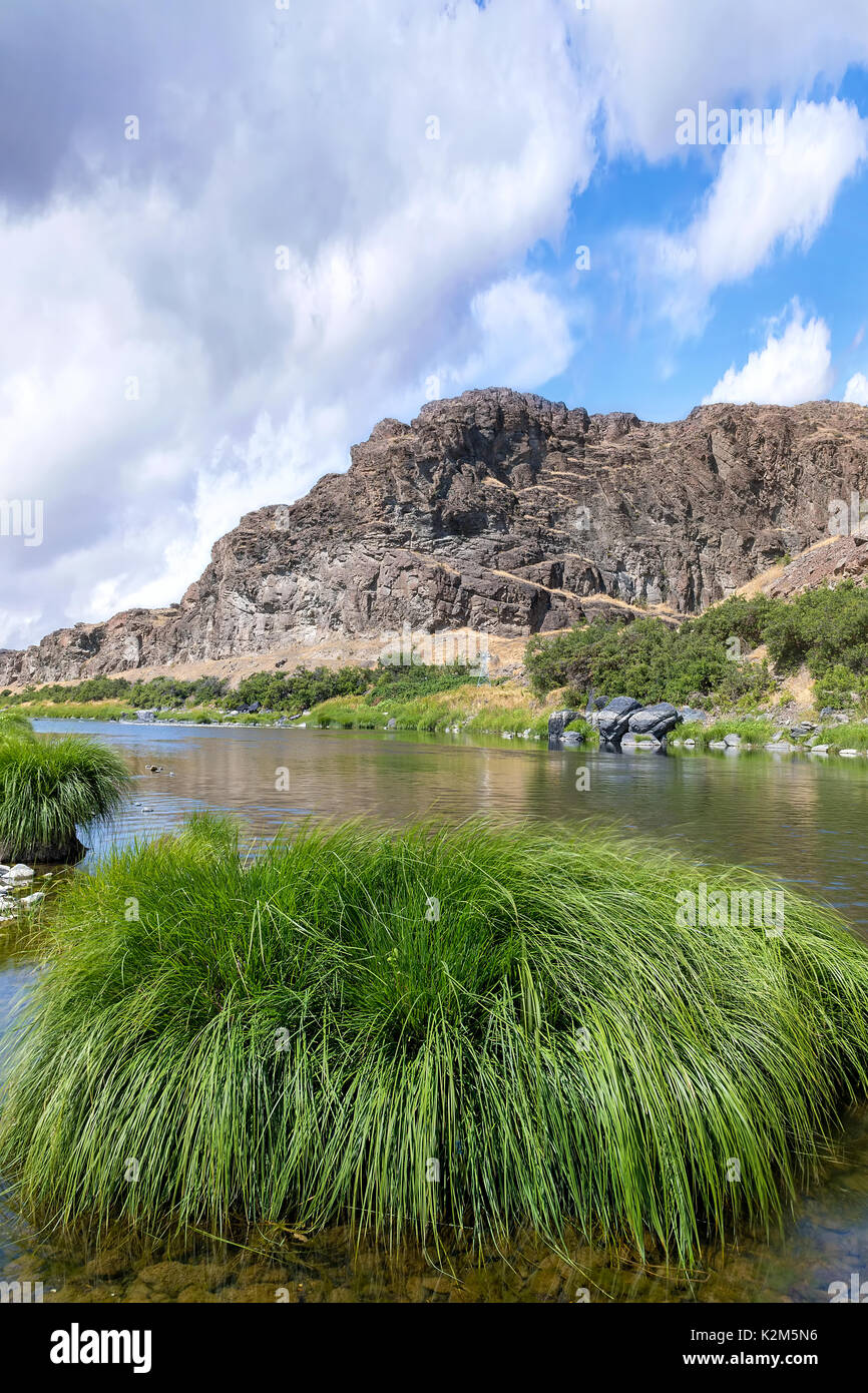John Day River Landscape in high desert Central Oregon during summer portrait Stock Photo