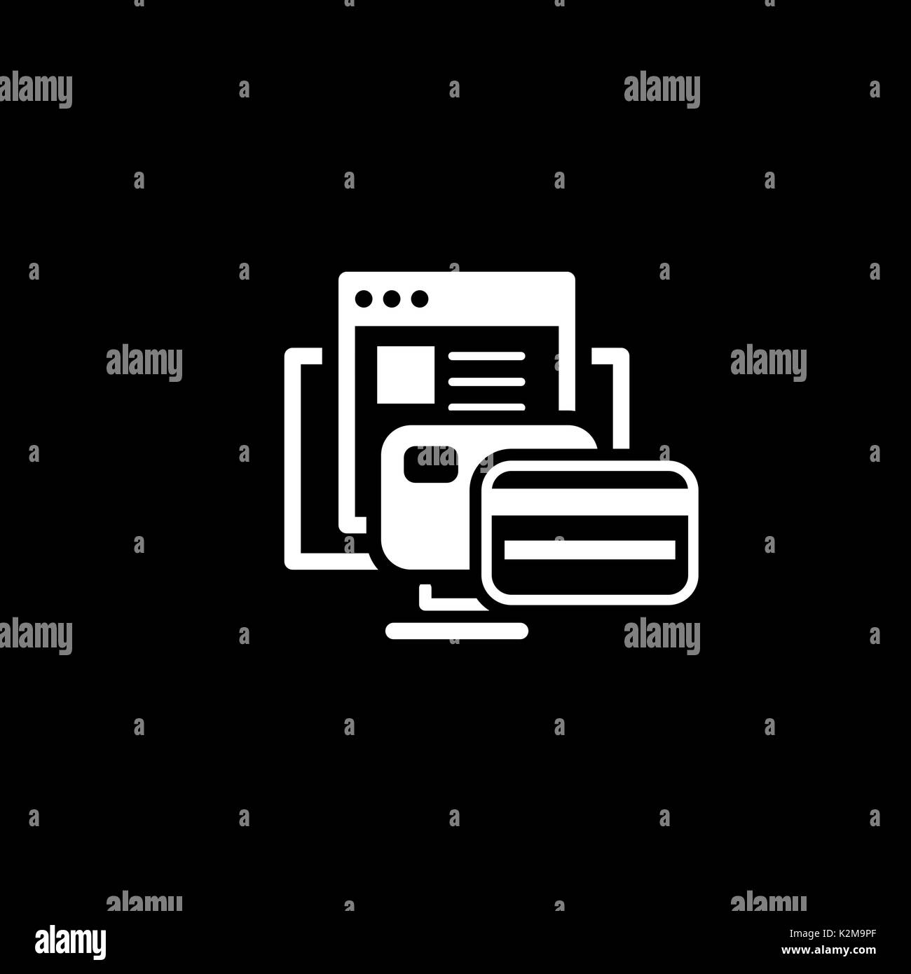 Online Payment Icon. Flat Design. Stock Vector