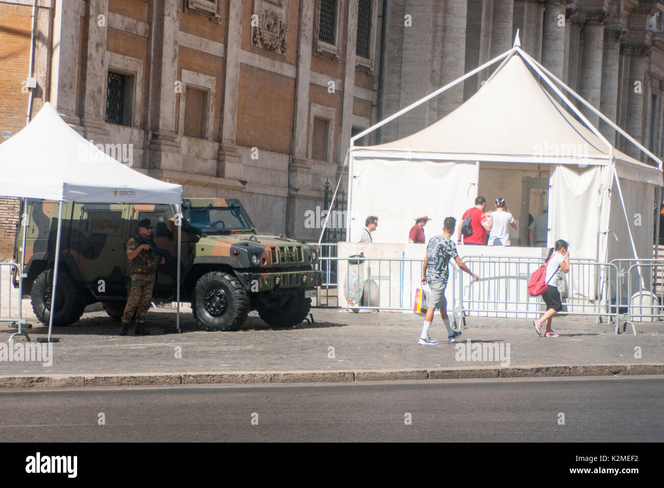 metal detector and security check before entry in the church of Santa Maria  Maggiore in Rome, Italy Stock Photo - Alamy