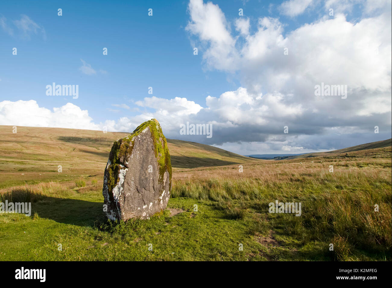Maen Llia standing stone, Brecon Beacons national park, Wales, uk Stock Photo
