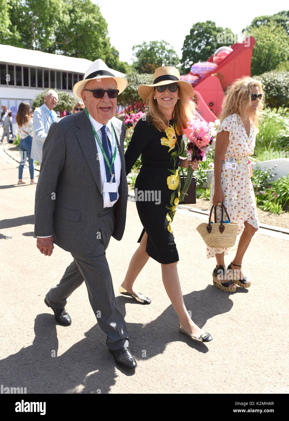 Photo Must Be Credited ©Alpha Press 079965 22/05/2017 Suzanne Accosta Rupert Murdoch and Jerry Hall RHS Chelsea Flower Show 2017 Royal Hospital Chelsea London Stock Photo