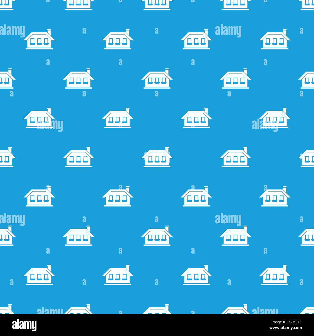 One-storey house with three windows pattern seamless blue Stock Vector ...