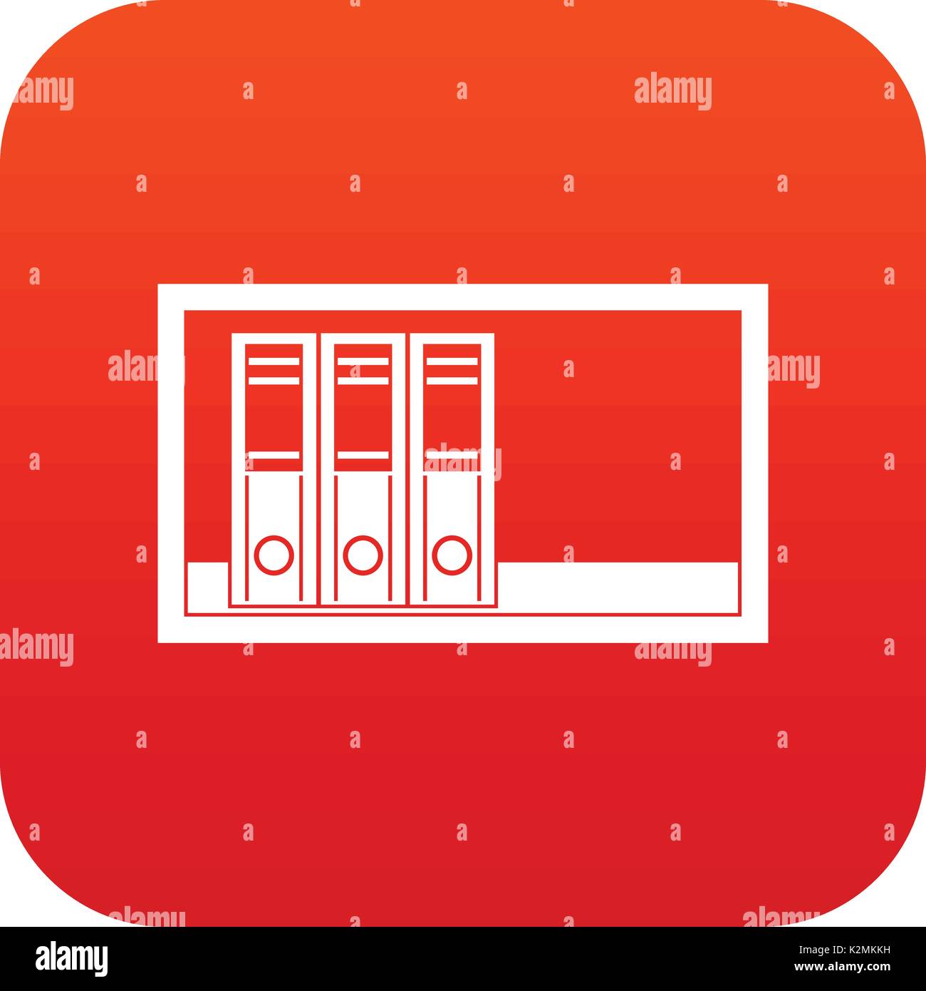 Office folders on the shelf icon digital red Stock Vector Image & Art ...