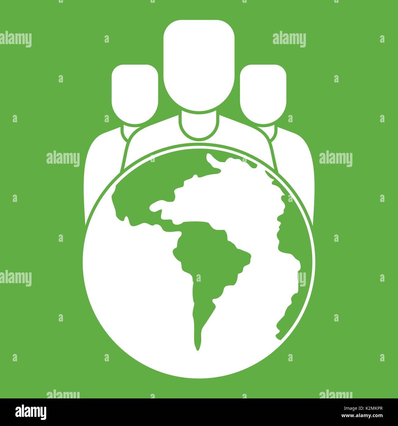 World planet and people icon green Stock Vector Image & Art - Alamy