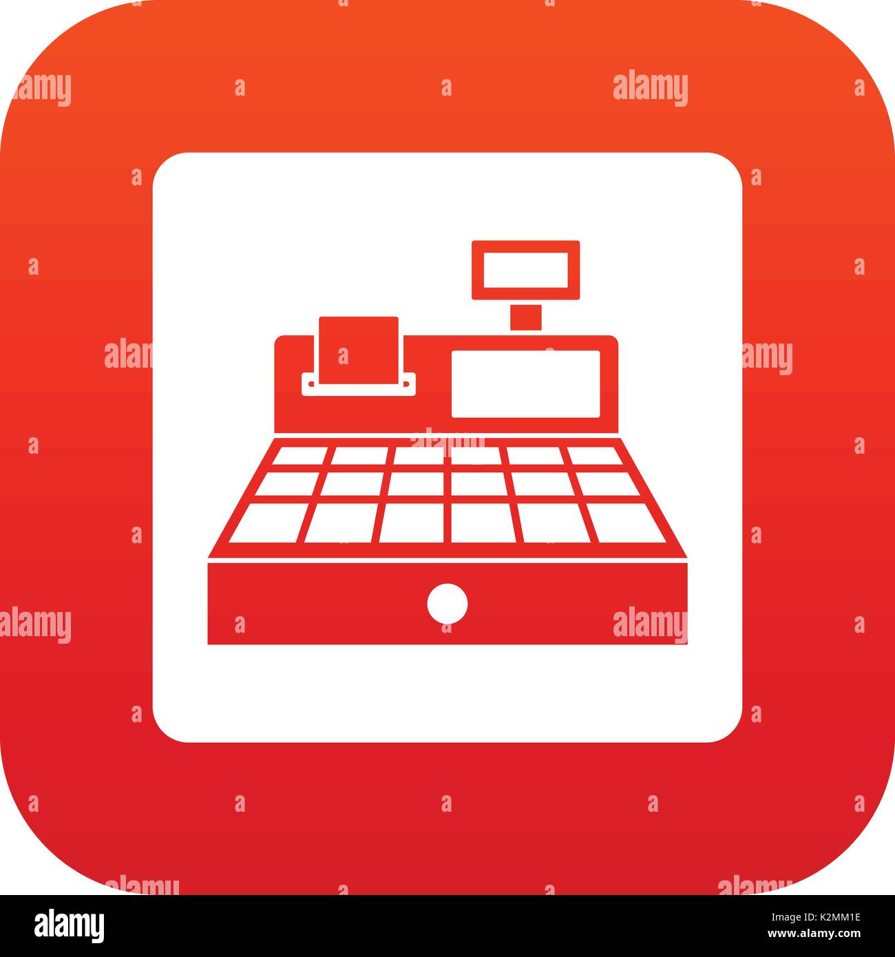 Sale cash register icon digital red Stock Vector