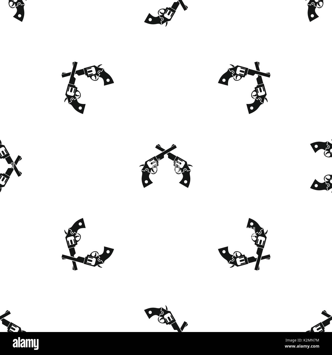 Revolvers pattern seamless black Stock Vector