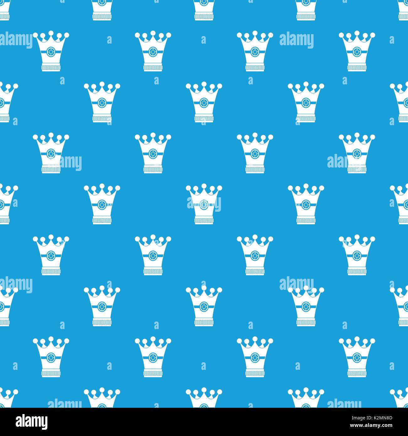 Medieval crown pattern seamless blue Stock Vector