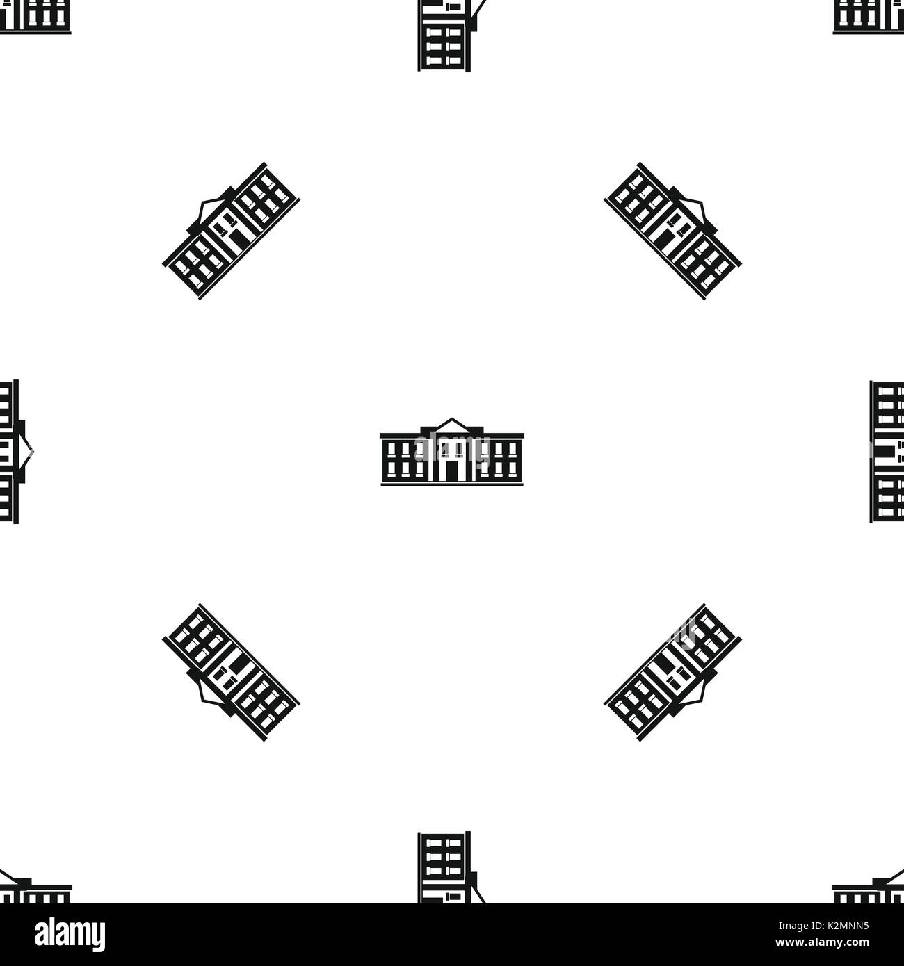 White house USA pattern seamless black Stock Vector
