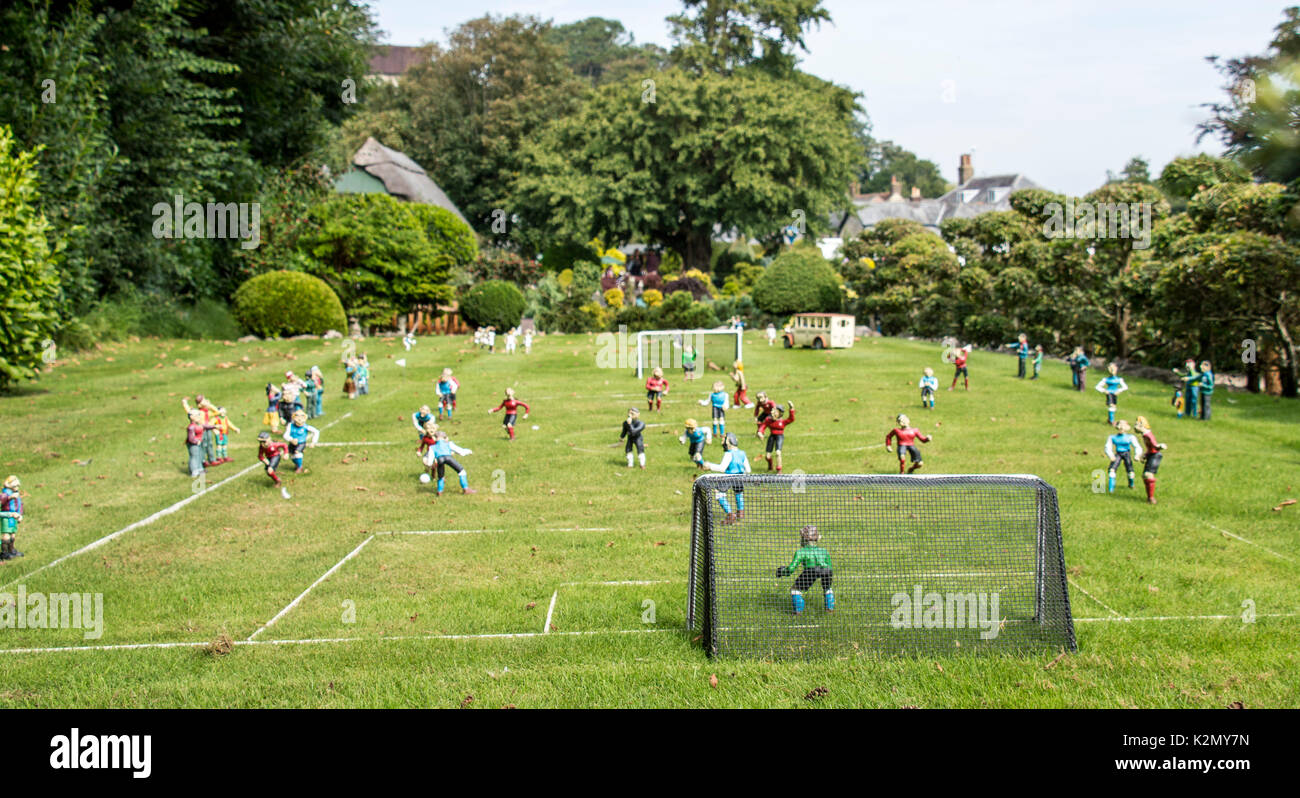 Miniature football at Godshill model village, Isle of Wight Stock Photo