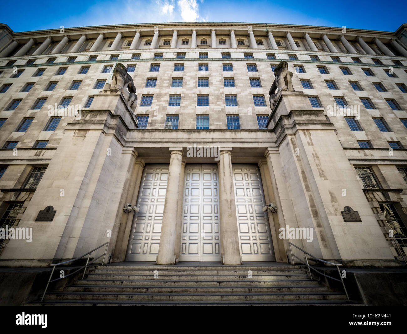 Ministry of Defence London ( MOD ) building in Whitehall and Horse Guards Avenue in central London UK. UK Defence Ministry Building. Stock Photo