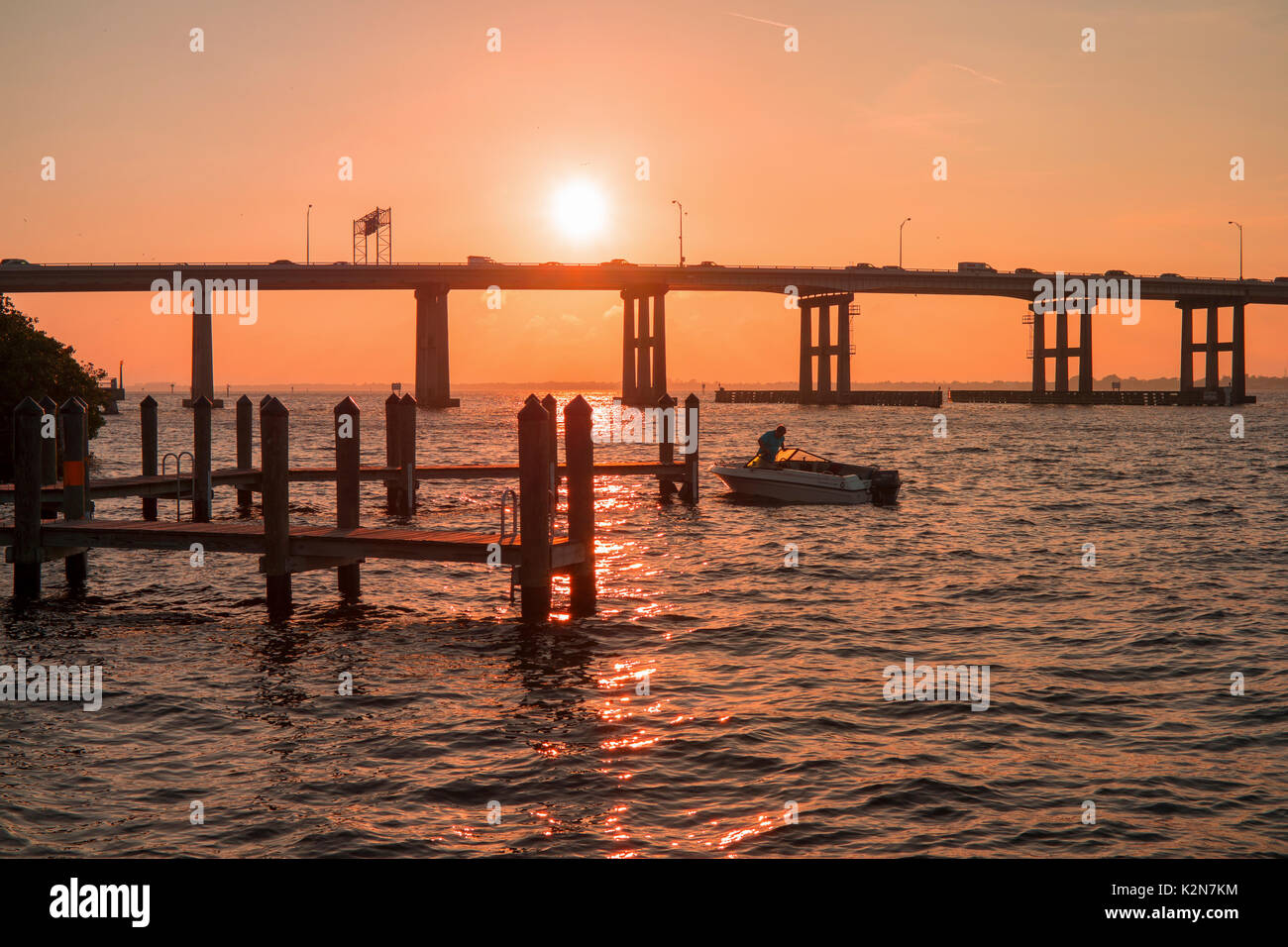 Sunset from Downtown Fort Myers Stock Photo