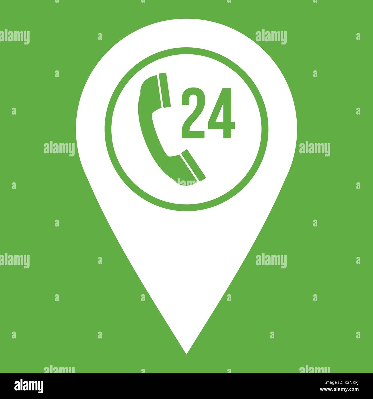 Map pointer with phone handset icon green Stock Vector Image & Art - Alamy