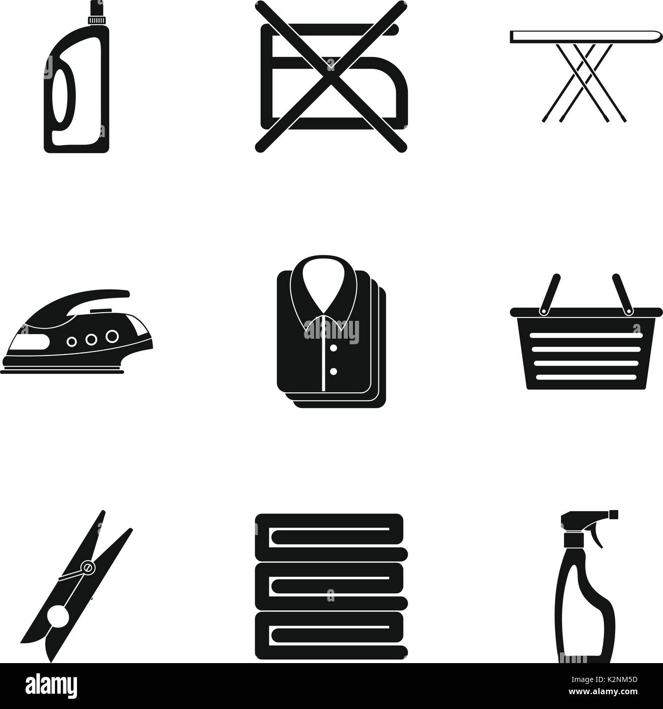Laundry icons set, simple style Stock Vector Image & Art Alamy