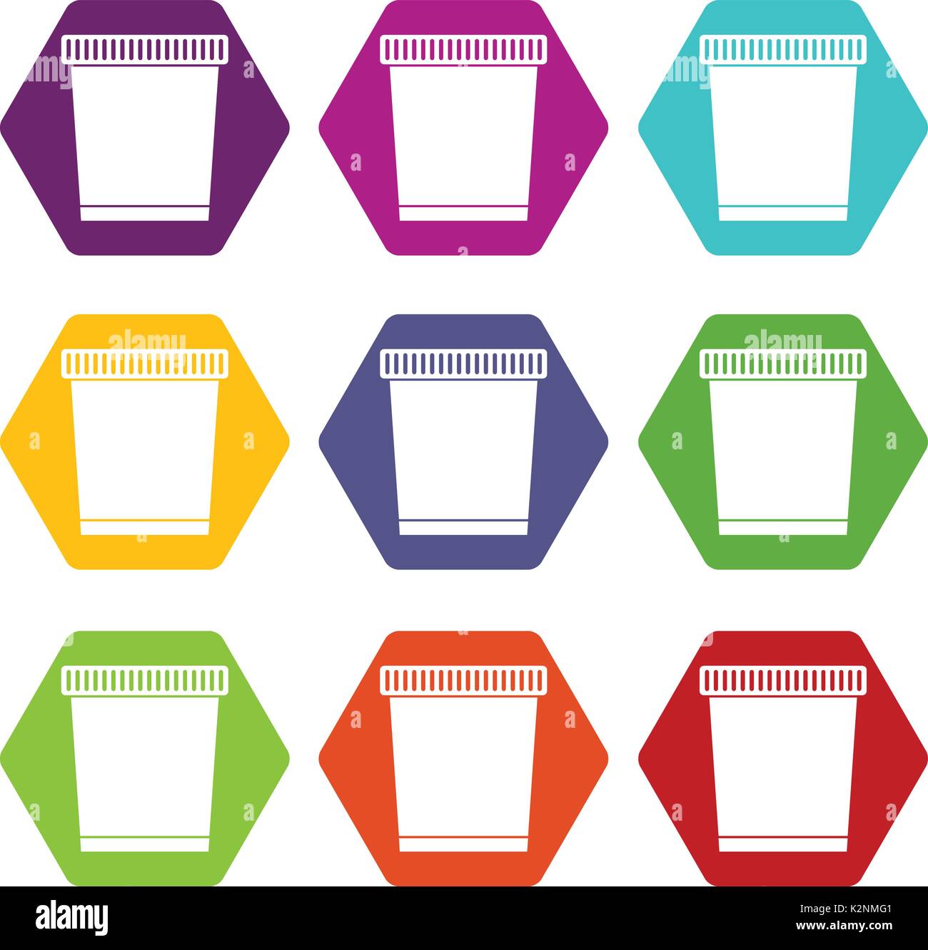 Trash can icon set color hexahedron Stock Vector Image & Art - Alamy
