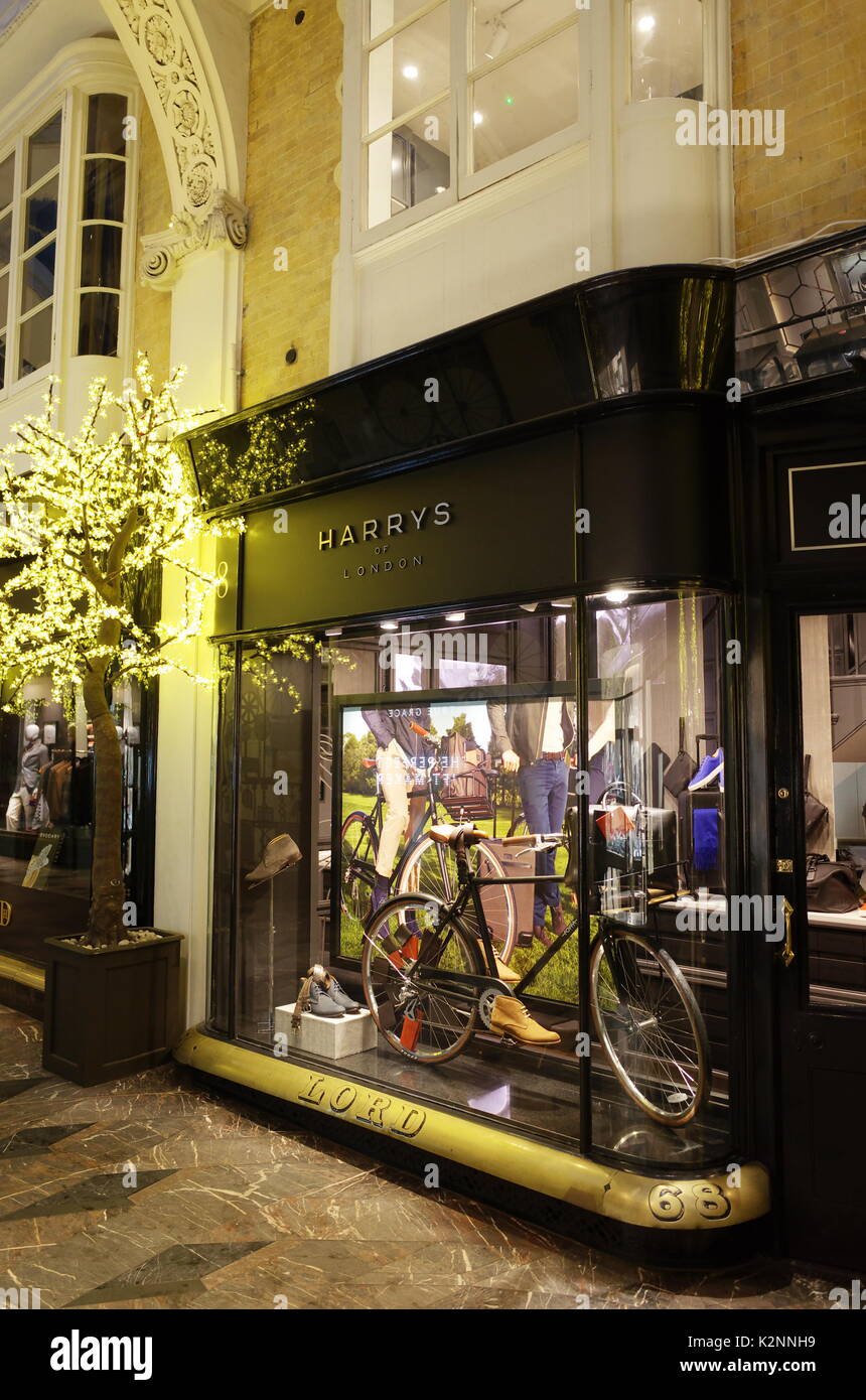 Harrys of London designer shoe shop in Burlington Arcade, Mayfair