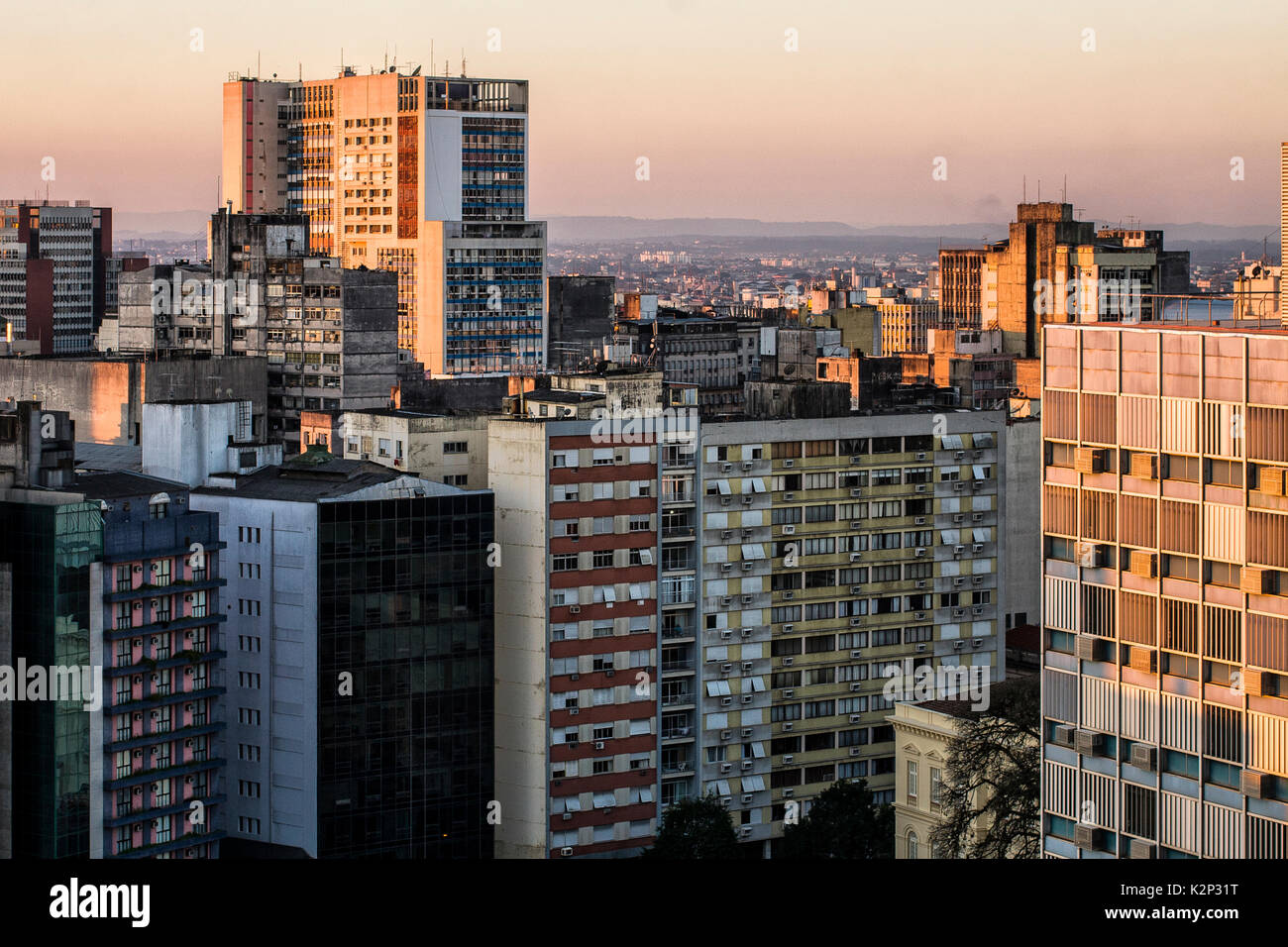 Downtown of Porto Alegre, capital of Rio Grande do Sul state. Porto Alegre, Rio Grande do Sul, Brazil. Stock Photo