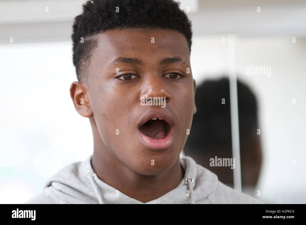 London, UK. 31st Aug, 2017. Cyreez joins London's top young buskers who took part in a boot camp with music industry experts at the Umbrella Rooms music studios in the heart of the West End before going head-to-head at the Gigs Grand Final at Westfield this Sunday. Twelve competitors have made it through to the Grand Final, where they will battle it out for the title of Gigs Champion 2017 and a range of top prizes including a London Underground busking licence, studio time and busking equipment and a busking trip to Paris Credit: Keith Larby/Alamy Live News Stock Photo