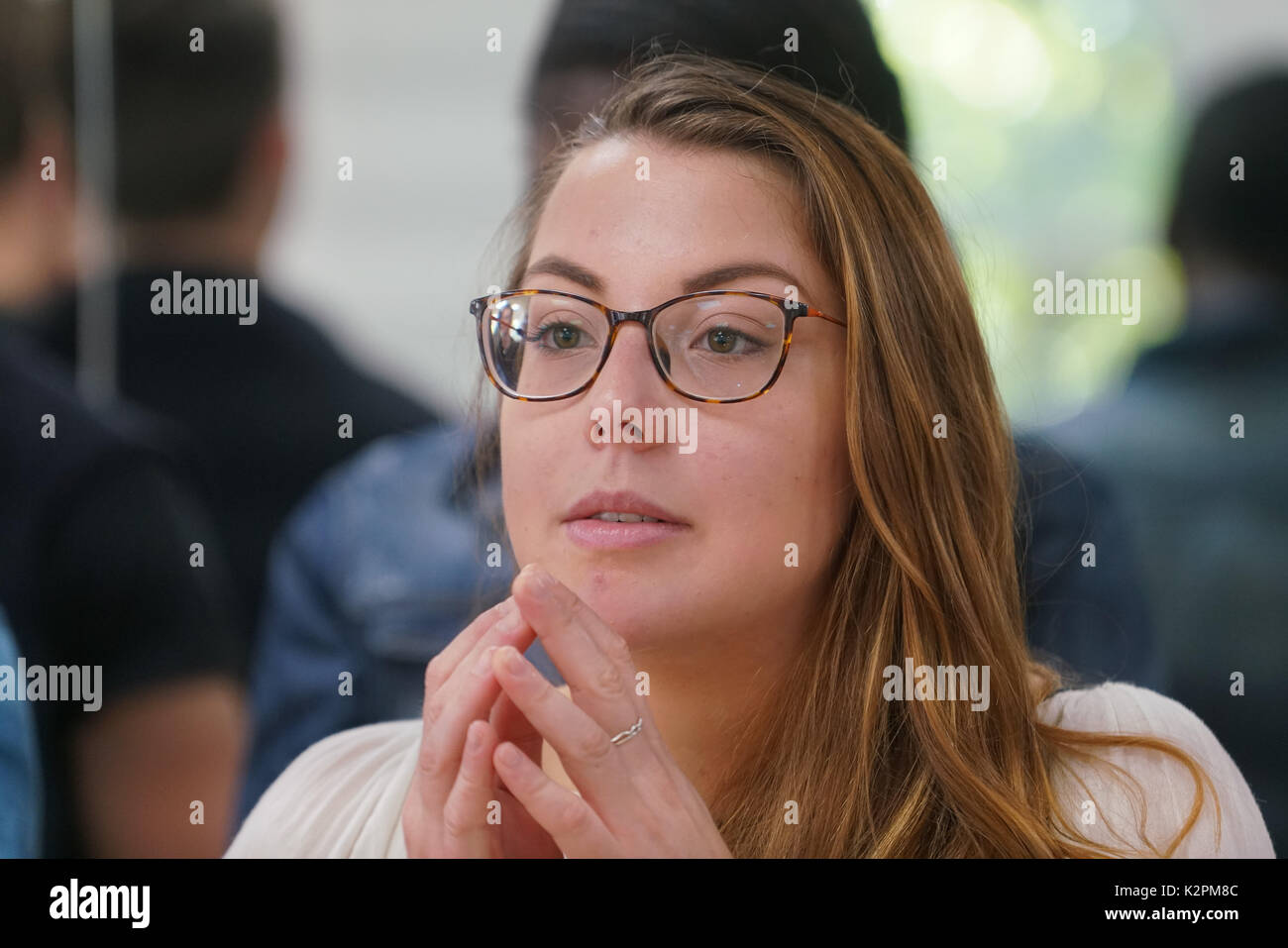 Shaftesbury Ave, London, England, UK. 31st Aug, 2017. London's top young buskers will take part in a boot camp with music industry experts, preparing for Mayor's Gigs competition at the Umbrella Rooms music studios before going head-to-head at the Gigs Grand Final over the weekend. Credit: See Li/Alamy Live News Stock Photo