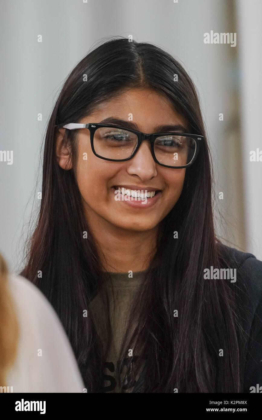 Shaftesbury Ave, London, England, UK. 31st Aug, 2017. Charis Bechan, who made it through to the final by public vote preparing for Mayor's Gigs competition at the Umbrella Rooms music studios before going head-to-head at the Gigs Grand Final over the weekend. Credit: See Li/Alamy Live News Stock Photo