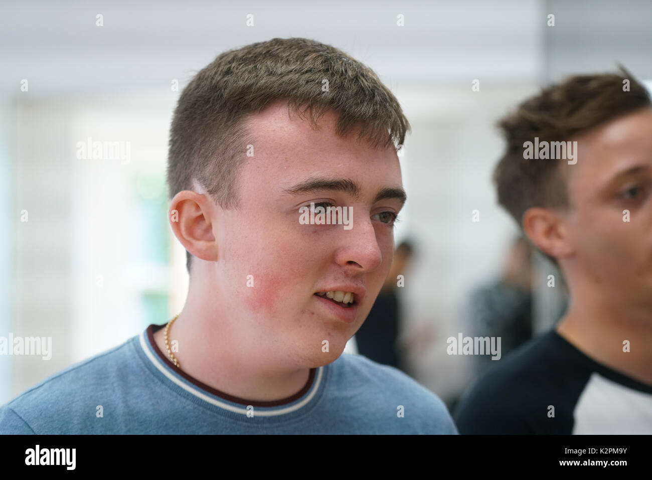 Shaftesbury Ave, London, England, UK. 31st Aug, 2017. Jamie Wooding, preparing for Mayor's Gigs competition at the Umbrella Rooms music studios before going head-to-head at the Gigs Grand Final over the weekend. Credit: See Li/Alamy Live News Stock Photo