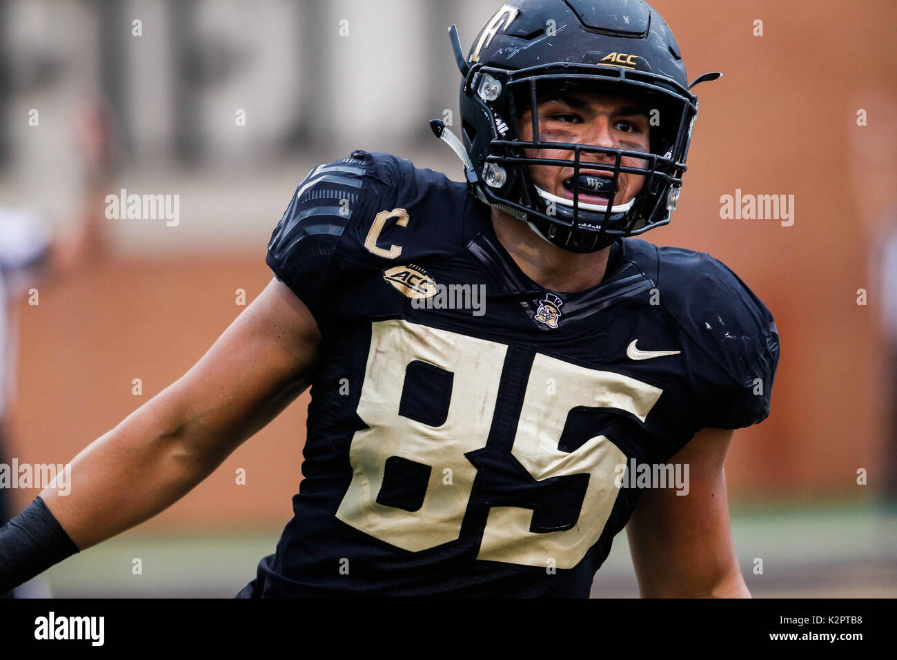 August 31, 2017: Cam Serigne (85) of the Wake Forest Demon Deacons ...