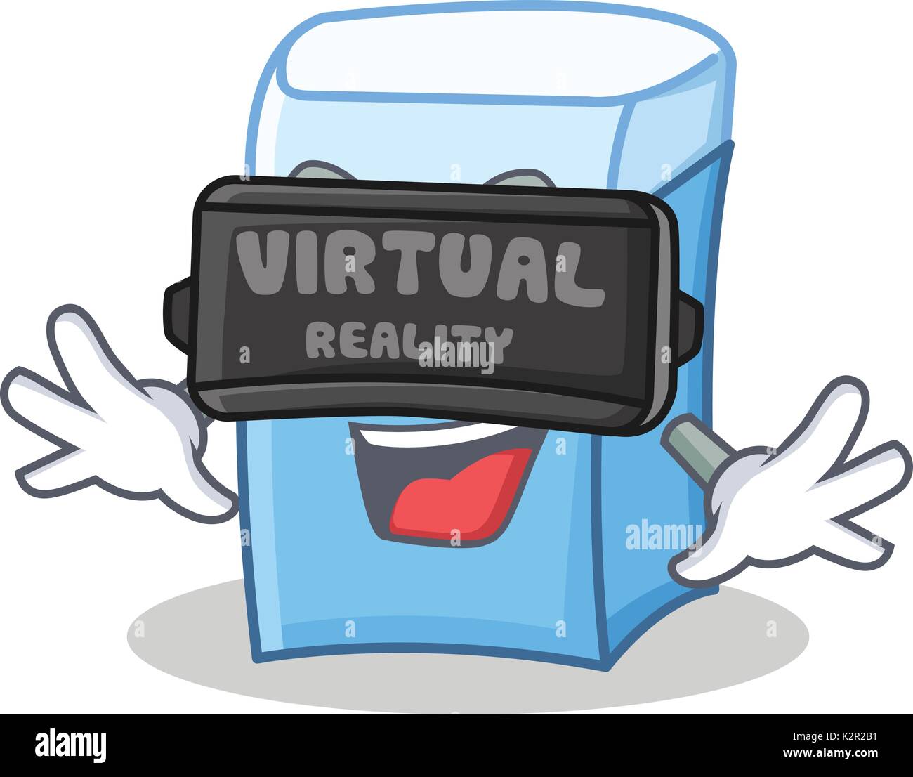 With virtual reality eraser character mascot style Stock Vector