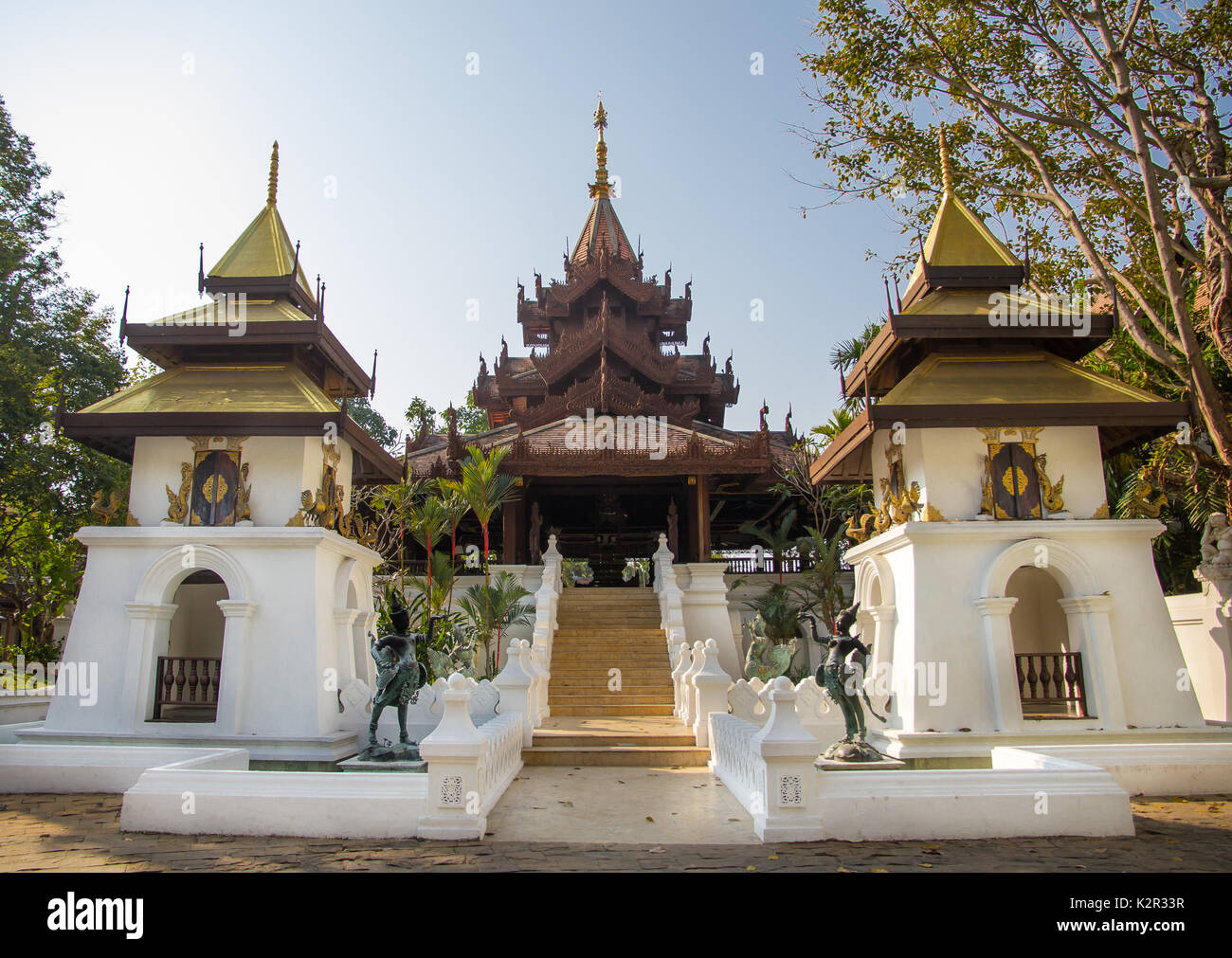 Walkway in Lanna style at Dhara Dhevi resort Stock Photo