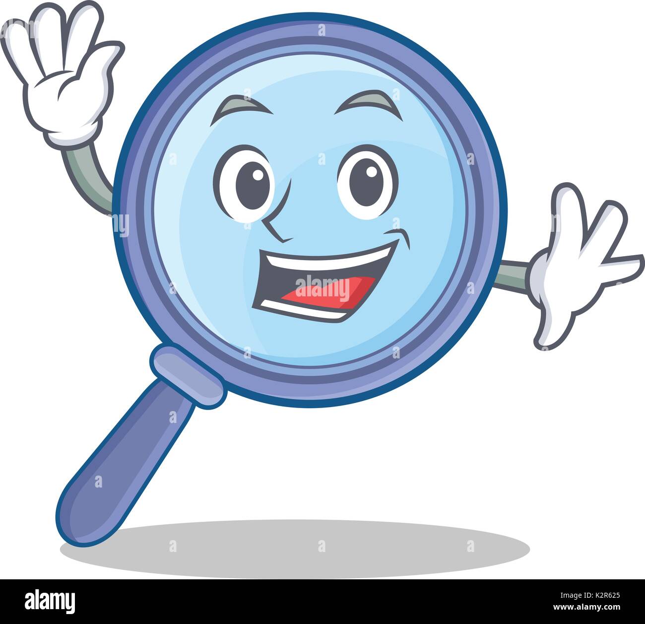 Waving magnifying glass character cartoon Stock Vector Image & Art - Alamy