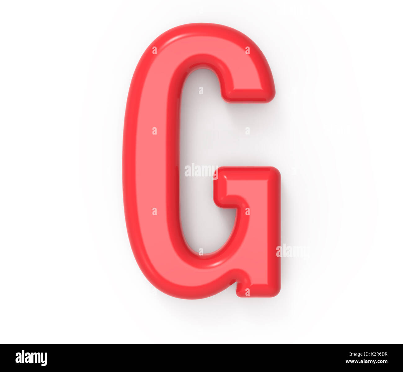 red letter G, 3D rendering red plastic texture alphabet with frame ...