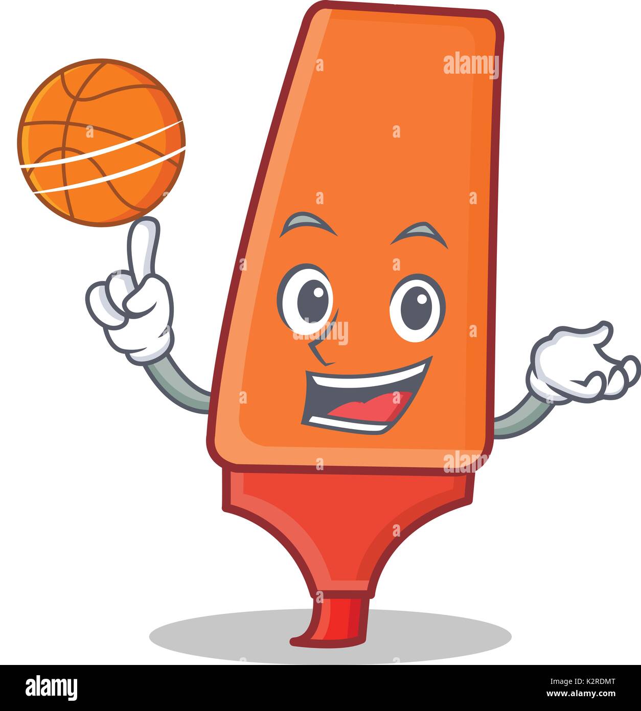 Playing basketball highlighter cartoon character style Stock Vector ...