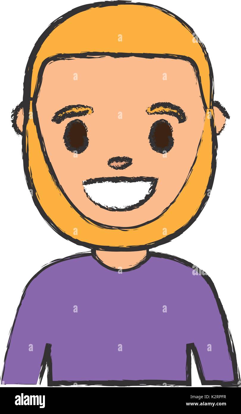 cartoon man smiling icon over white background vector illustration ...