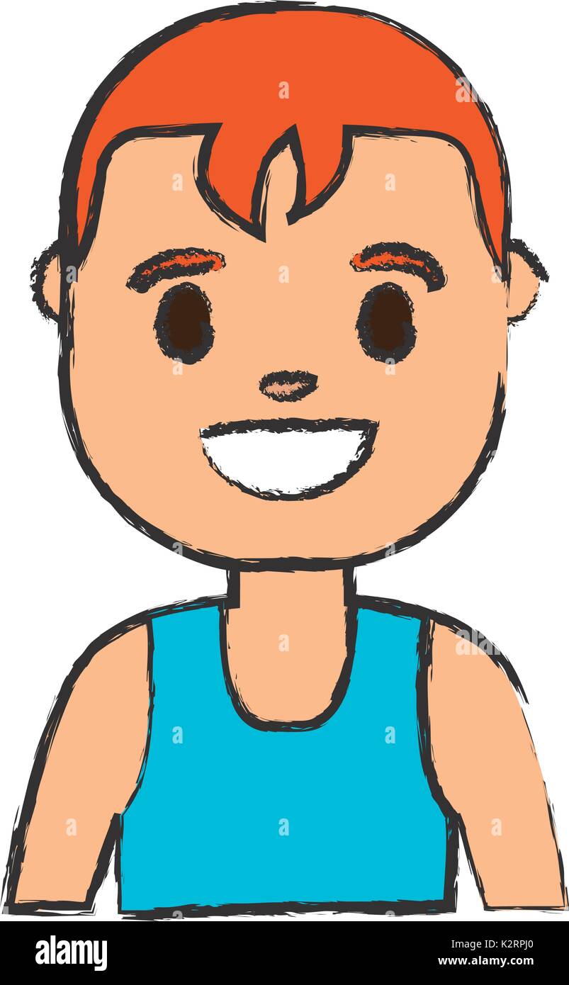 cartoon man smiling icon over white background vector illustration ...