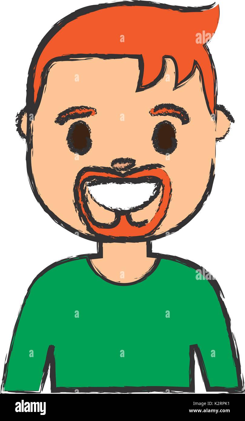 cartoon man smiling icon over white background vector illustration ...