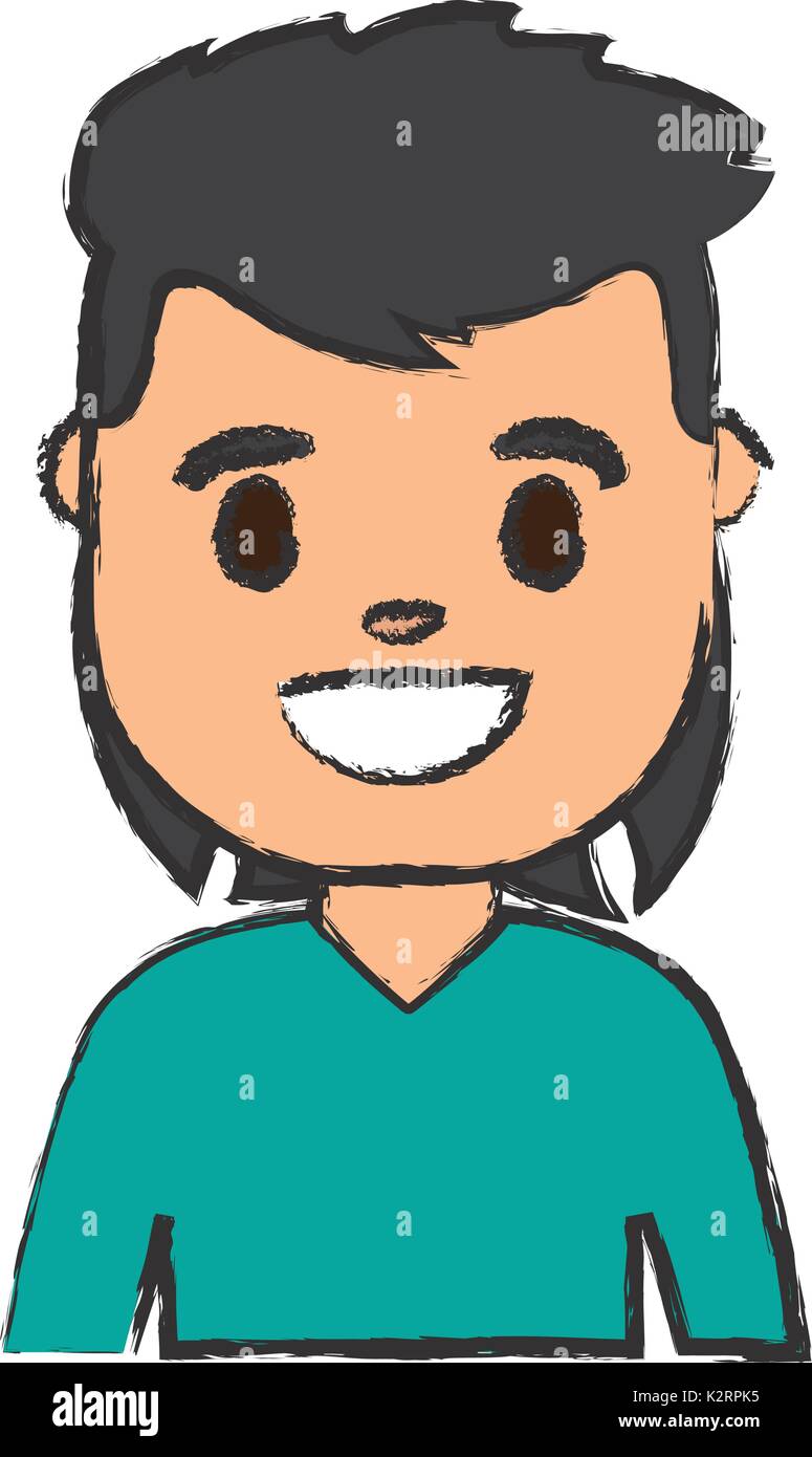 cartoon man smiling icon over white background vector illustration ...