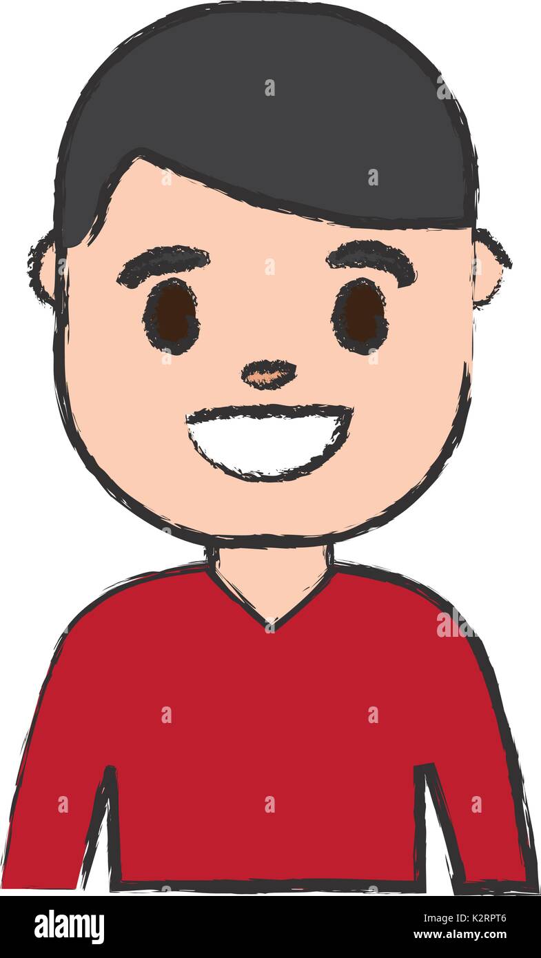 cartoon man smiling icon over white background vector illustration ...