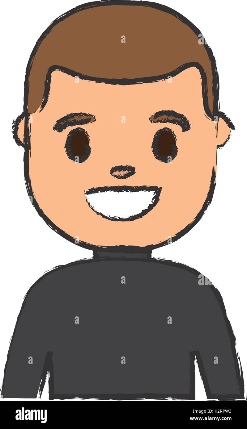 cartoon man smiling icon over white background vector illustration ...
