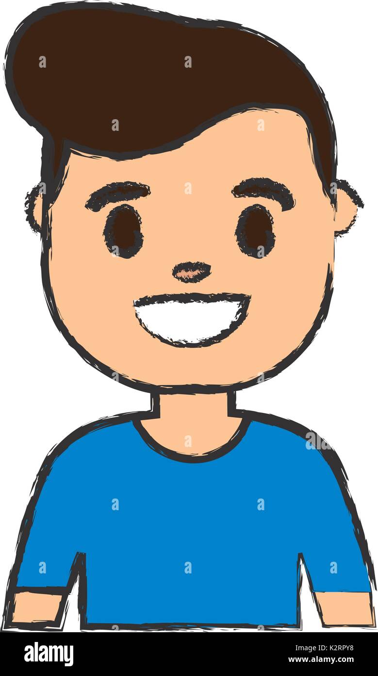 cartoon man smiling icon over white background vector illustration ...