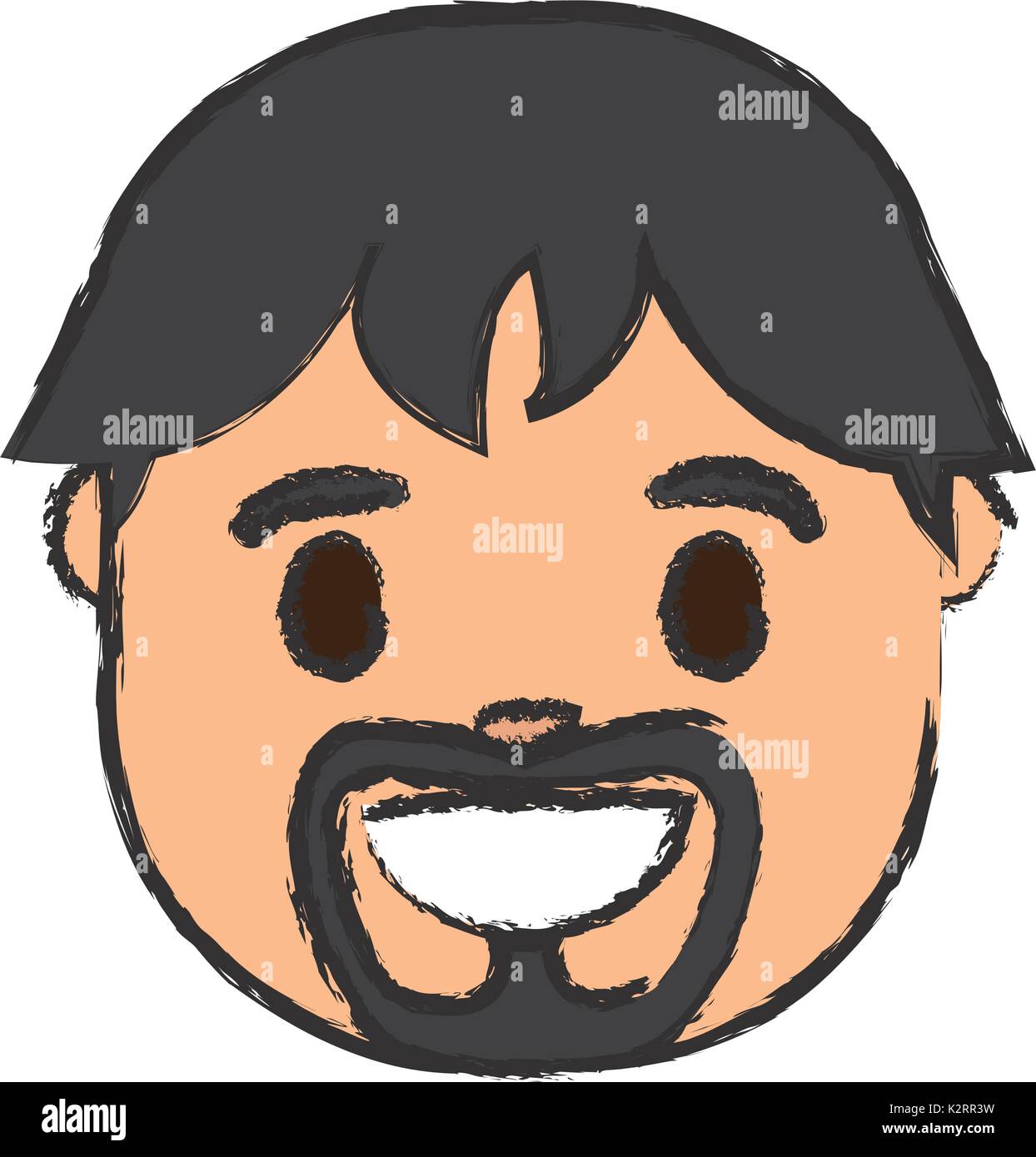 cartoon man with beard icon over white background vector illustration ...