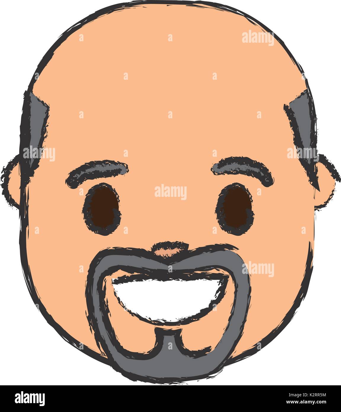 cartoon man with beard icon over white background vector illustration ...
