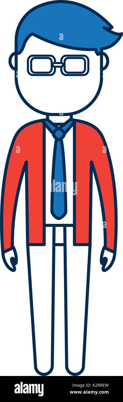 cartoon businessman icon over white background colorful design vector ...