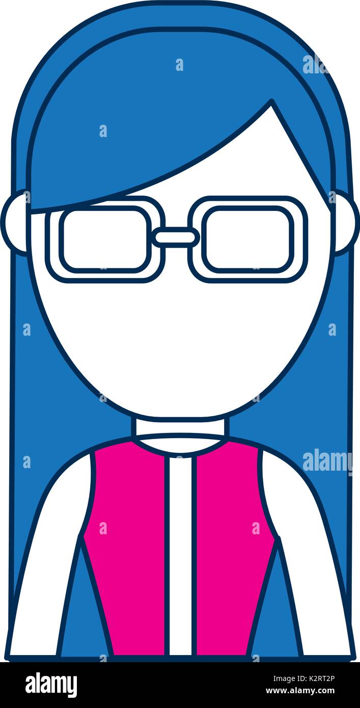 Woman wearing reading glasses Stock Vector Images - Alamy
