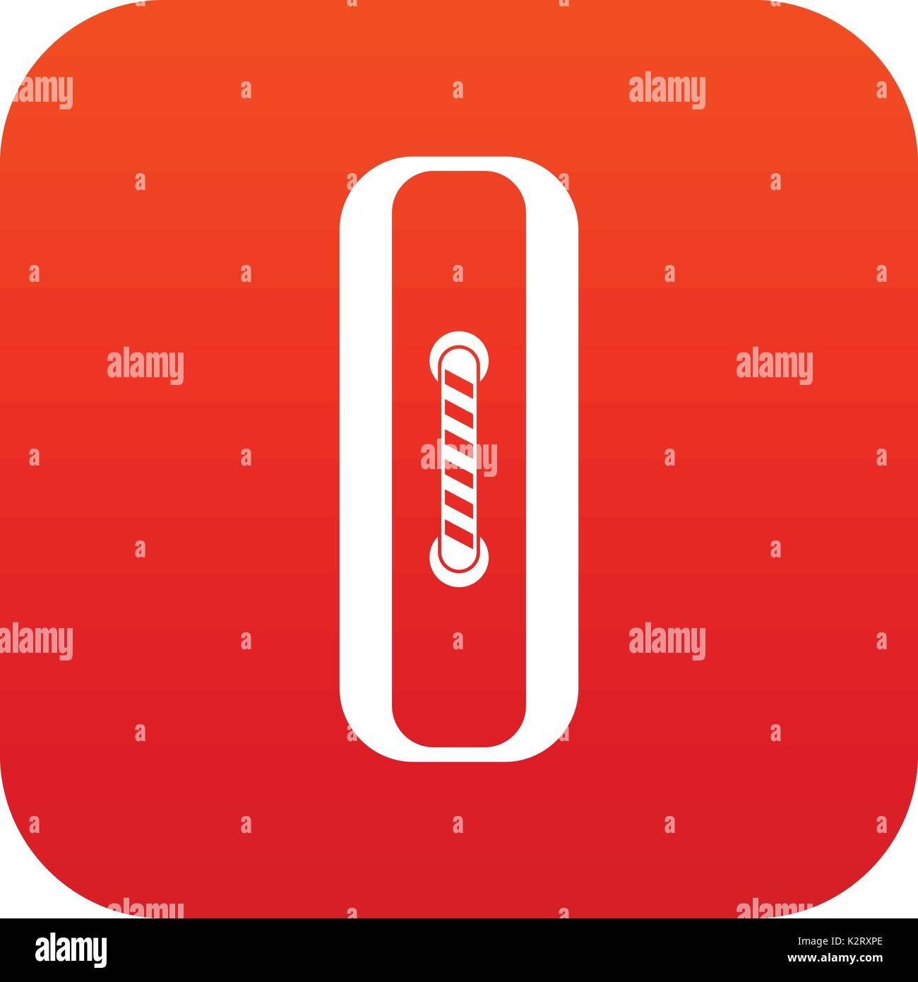 Sewn rectangular button icon digital red Stock Vector