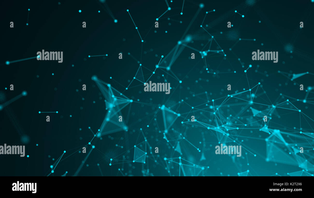 Abstract Polygonal Space Background with Connecting Dots and Lines ...