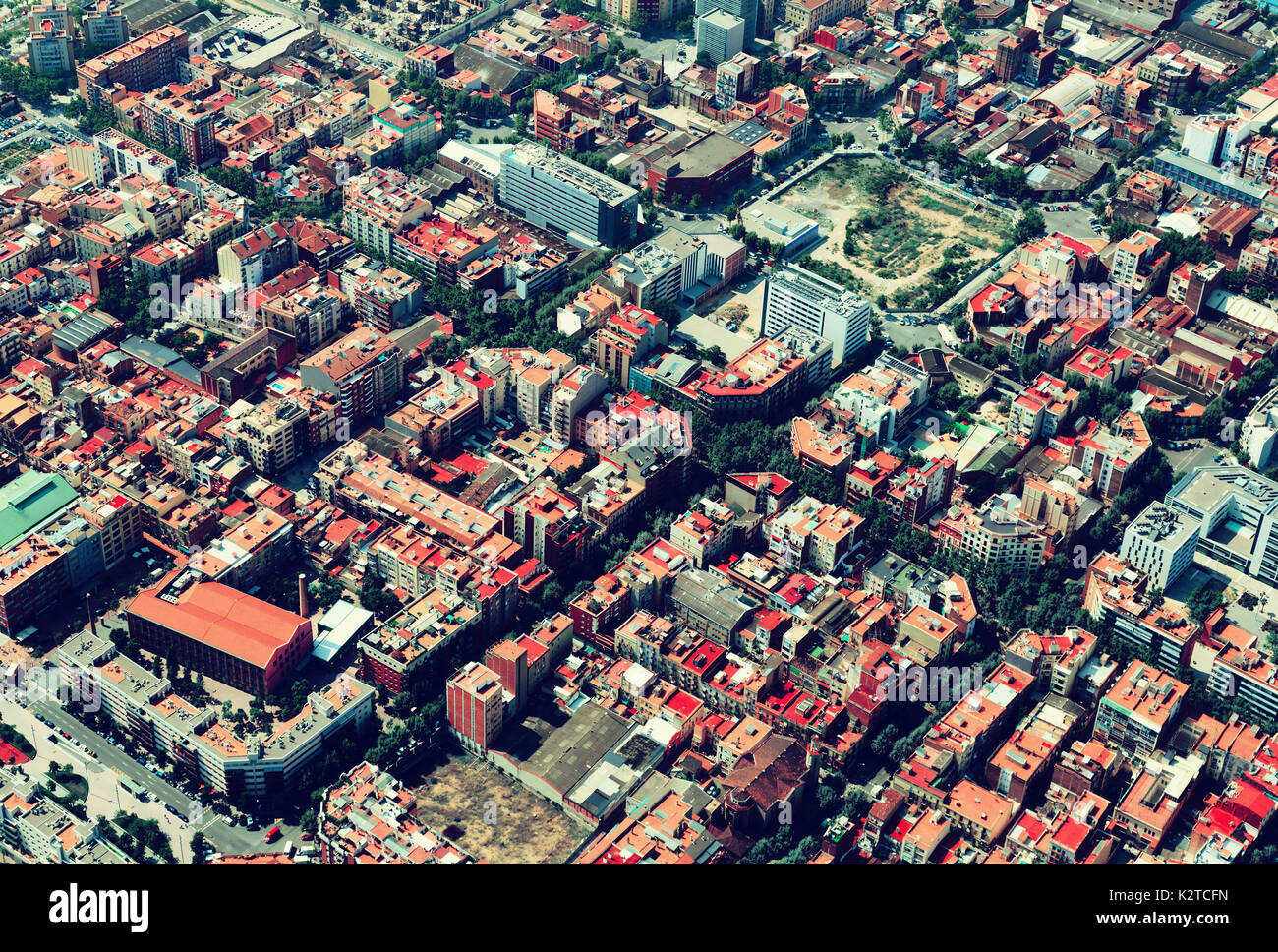 Aerial view of   Barcelona cityscape. Catalonia, Spain Stock Photo