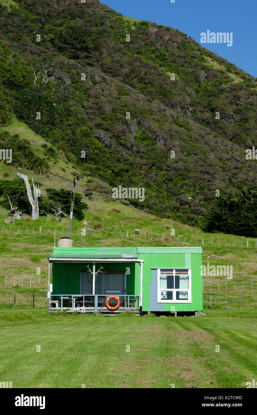 Green holiday home, East Cape, North Island, New Zealand Stock Photo