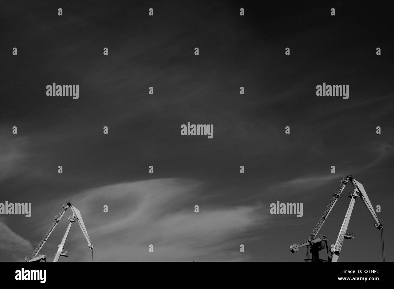 Industrial crane cranes Black and White Stock Photos & Images - Alamy
